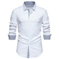 thumbnail image 2 of Rloper-Lop Mens Dress Shirts Formal Long Sleeve Casual Button Down Business Clothes for Wedding Party Business Tuxedo Solid Color Tee Tops S, 2 of 9