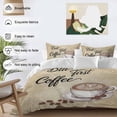 thumbnail image 5 of but First Coffee Twin Size Comforter Set, Farmhouse Latte Hot Drink Bean Brown Mottled Bedding for All Seasons, 4 Pcs Bed Set, 1 Quiltcover (68"x86") ,1Sheet(67"x116"), 2Pillowcases (30"x20"), 5 of 9