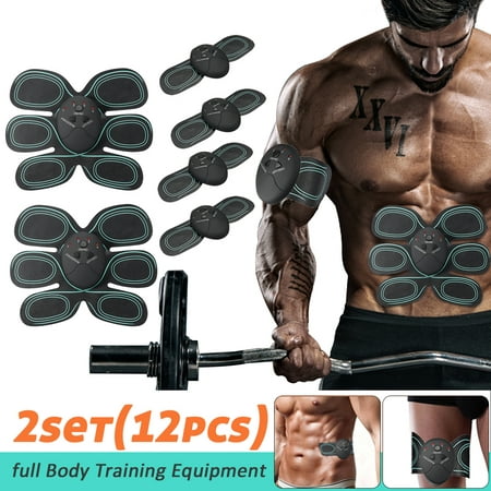 1/6/12 Pcs 6 Modes Intensity ABS Stimulator Abdominal Muscle Trainer Body Fit Home Exercise Shape Fitness