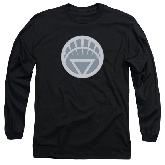 Green Lantern White Symbol Long Sleeve Adult 18/1 T-Shirt Black