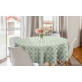 thumbnail image 1 of Abstract Round Tablecloth, Continuous Pattern with Pastel Symmetric Elements, Circle Table Cloth Cover for Dining Room Kitchen Decor, 60", Reseda Green Green, by Ambesonne, 1 of 2
