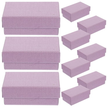 COSMOBETTY 10Pcs Mini Jewelry Box Purple Paper Display Case For Women And Jewelry Owners