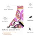 thumbnail image 3 of YFYANG Adult Microfiber Portable Travel Towel, Retro Abstract Circle Pattern Quick Dry Towel with Hiking Buckle PVC Pouch, 16" x 31.5", 3 of 6