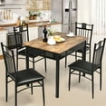 thumbnail image 3 of Costway 5PCS Dining Set Metal Table & 4 Chairs Kitchen Breakfast Furniture Black, 3 of 10
