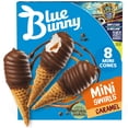 thumbnail image 2 of Blue Bunny Mini Swirls Caramel Cones, Frozen Dessert, 8 Pack, 2 of 11