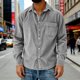 thumbnail image 3 of Camisa Casual de Manga Larga de Corduro de Ajuste Suelto para Hombres con Cuello Girable para el Uso Diario Y Trajes Elegantes, 3 of 6