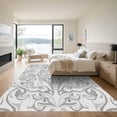 thumbnail image 3 of ODIKA 5'x7' Machine Washable Non-Slip Area Rug, Sophisticated Abstract Design Featuring Flowing High Traffic Rug, White, 927033, 3 of 7