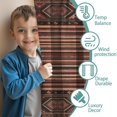 thumbnail image 3 of Blackout Kids Curtains,Brown Boho Tribal Hexagons and Stripes Pattern Childrens Insulated Curtains Set Of 2,Bedroom Essentials,Toddler Room Decor 42x54in(106x137cm), 3 of 5