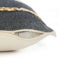 thumbnail image 6 of Ox Bay Daniel 20" x 20" Denim/Tan Striped Jute Blend Adult Decorative Throw Pillow Cover, 6 of 9