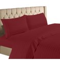 thumbnail image 2 of Home Collection 1200 Thread Count 100% Cotton Egyptian Quality Deep Pocket Stripe Sheet Set (King, Burgundy), 2 of 3