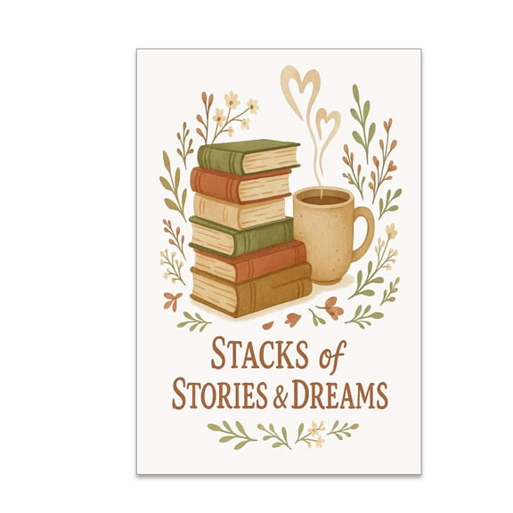 Cozy Reading Nook Scene Art Print - Book Lovers - 13x19 Poster Print