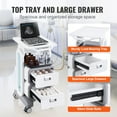 thumbnail image 6 of VEVOR 3-Tier Lab Cart - Mobile Medical Cart with 2 Drawers & Top Tray, White, 6 of 12