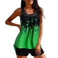 thumbnail image 1 of Two Piece Mesh Tankini Swimsuits for Women Rushed Bathing Suits Blouson Swim Top with Bikini Bottoms Teen Girl, 1 of 9