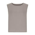 thumbnail image 5 of Womens Linen Crop Top Summer Casual Loose Cotton Linen Sleeveless Tank Top, 5 of 6