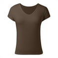 thumbnail image 3 of Women's T Shirts Short Sleeve V Neck Summer Tops Casual Loose Basic Solid Batwing Sleeve Tee Shirts Ladies Tee Tops T Shirt Women Plain Women Casual Tee T Shirt Women's Shirts Summer Women Summer T, 3 of 4