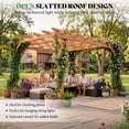thumbnail image 2 of LUXOAK 12x10 ft Outdoor Wooden Pergola, Large Solid Cedar Pergola Kit with Slatted Roof Design, Heavy-Duty Frame for Backyard, Red-Brown Finish, 2 of 9