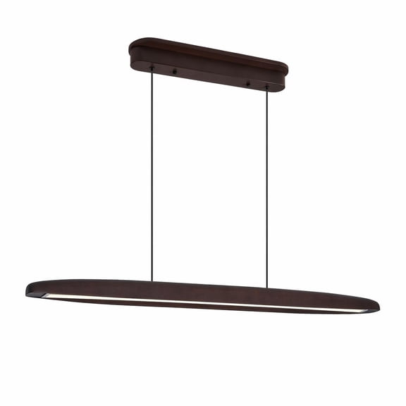 39-Inch Walnut Wood LED Pendant Light with Remote Dimmable Control, Adjustable Height for Dining Room, Kitchen, Living Room – Modern Ceiling Hanging Lamp