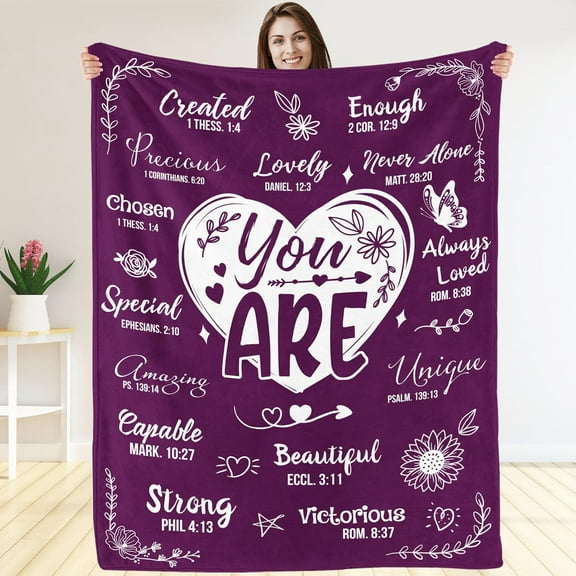 Christian Gifts for Women - Christmas, Xmas, Birthday for Women - Inspiration, Religious, Self Care, Thank You Gifts for Mom, Friend, Sister, Grandma - You are Beautiful Blanket