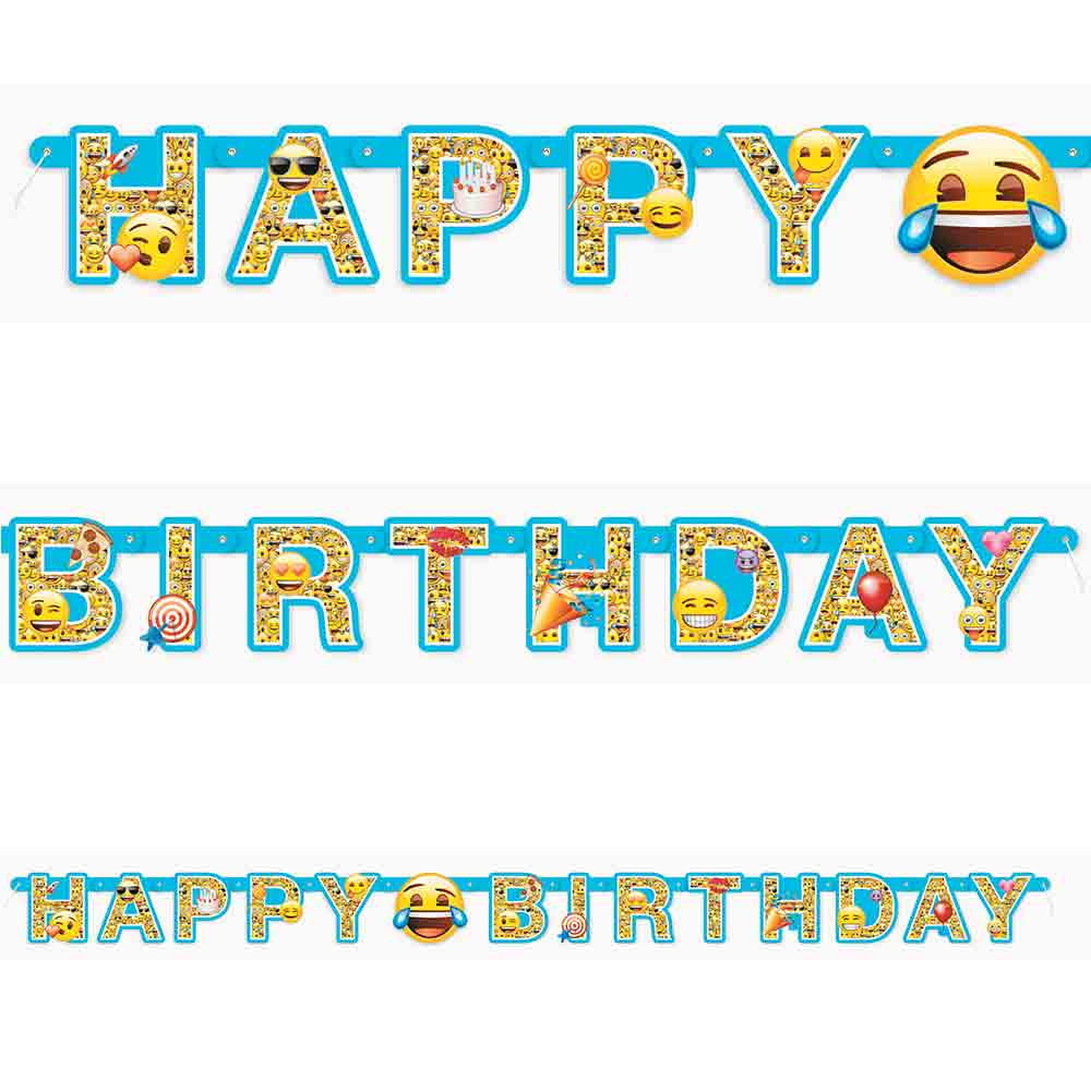 Emoji Assorted Colors Party Banner, 72' x 5.0'