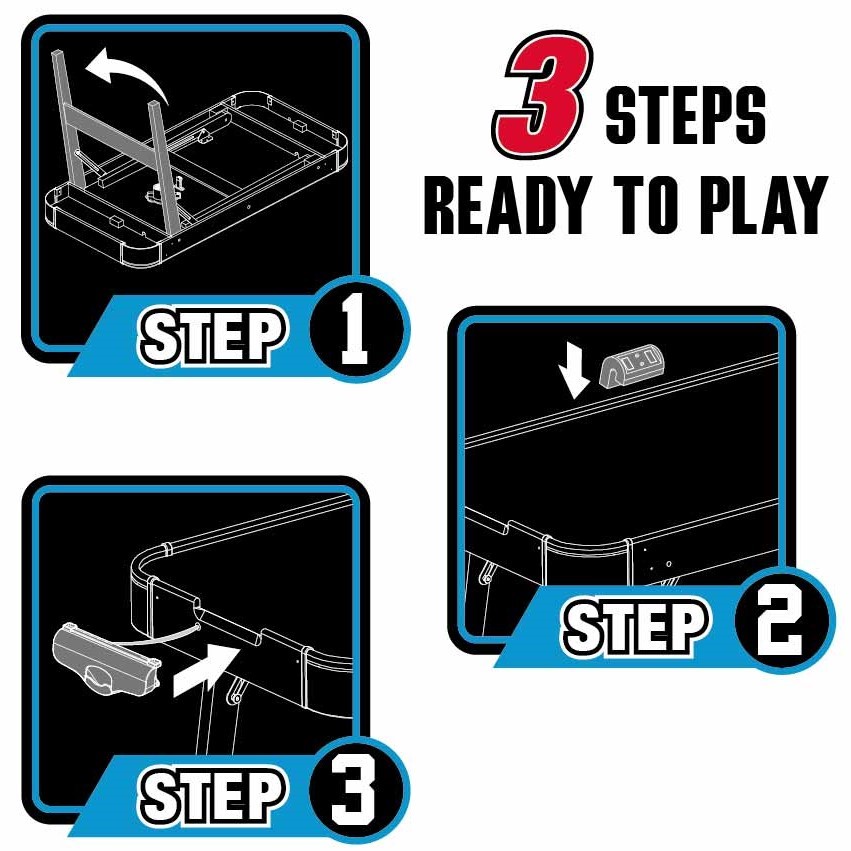 MD Sports Easy Assembly 48" Air Powered Hockey Table, Compact Storage/Foldable Legs, Red/Black - image 3 of 13