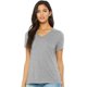 thumbnail image 4 of Camiseta con cuello en V Bella + Lienzo CVC de brezo relajado para mujer Negro Heather M 6405CVC, 4 of 5