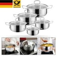 thumbnail image 1 of 10 pcs stainless steel pot set pots pot cooking pot set cooking pot pan lid set DHL, 1 of 5