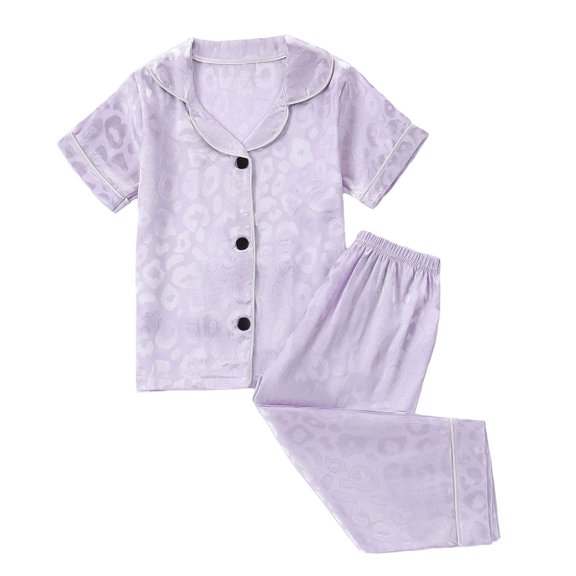 REDARER Toddler Boys Girls Short Sleeve Leopard Prints Tops T Shirt Pants Casual Outfits,5-6 Years