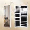 thumbnail image 3 of Giantex 43.5"  Jewelry Mirror Cabinet, Wall/Door Mounted Jewelry Cabinet, Full-Length Mirror Armoire, White, 3 of 6