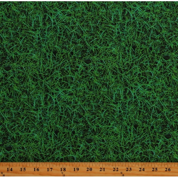 Cotton Natural Textures Grasses Plants Landscapes Greenery Green Cotton Fabric Print by the Yard (133741)