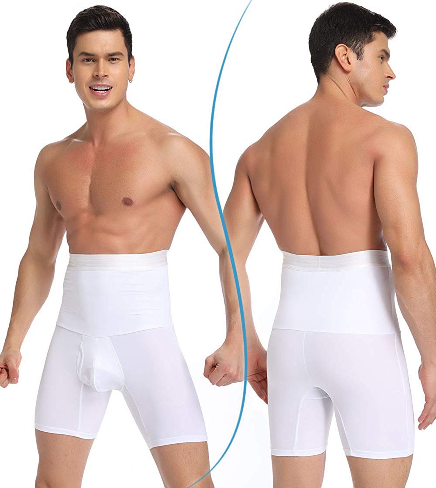 DoLoveY Men Tummy Control Shorts Girdle Body Shaper High Waist Leg Slimming Shapewear Compression Boxer Brief