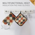 thumbnail image 4 of Yayeee Oven Mitts and Pot Holder Set of 4 Heat Resistant Kitchen Gloves Baking Hot Pad, Checkered Pattern, 4 of 5