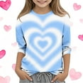 thumbnail image 2 of Annhoo Kids Boy Girl Fashion Casual Tops Long Sleeve Block Color Crewneck Valentine's Print Shirts Cute Clothes, 2 of 5