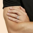 thumbnail image 3 of Bague de Mariage pour Hommes 8mm, Bague Solitaire en Pierre AAA CZ, Bague Ligne Rainurée en Acier Inoxydable Mat, Bague de Marié Décontractée Simple Argent 12, 3 of 6