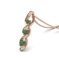 thumbnail image 2 of 0.43 Cts Round Emerald Wrapped Three Stone 925 Sterling Silver Rose Vermeil Women Spiral Wedding Necklace, 2 of 3