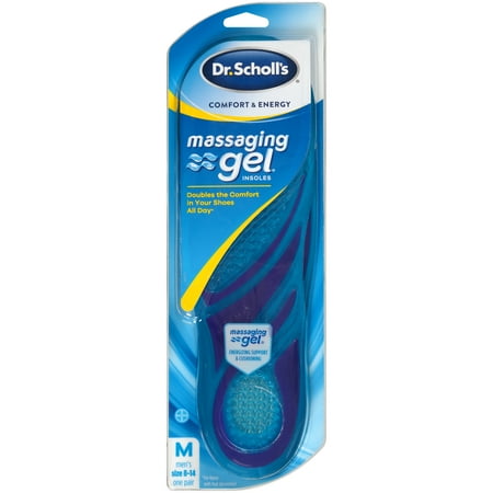 - Dr. Scholl’s Comfort & Energy Massaging Gel Insoles for Men, 1 Pair, Size 8-14