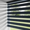 thumbnail image 2 of Cozy Home Zebra Blinds Cordless Indoor Sheer Polyester Roller Shades, Dark Blue 34"x72", 2 of 8