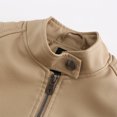 thumbnail image 3 of Chaqueta recortada Mujer Abrigo casual de piel sintética Ropa de calle vintage Ygjytge Beige T S para Mujer, 3 of 9