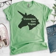 thumbnail image 2 of Unicorns Are Vegan Shirt, Unisex Women's Shirt, Vegan Shirt, Veganism Shirt, Vegan Unicorn Shirt, Heather Apple Green, Medium, 2 of 6