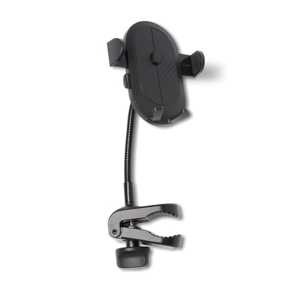 Medline Mobility Aid Cell Phone Holder, For Wheelchairs, Rollators, Walkers and Other Mobility Aids, Fits Majority of Phones, Adjustable Height, Black