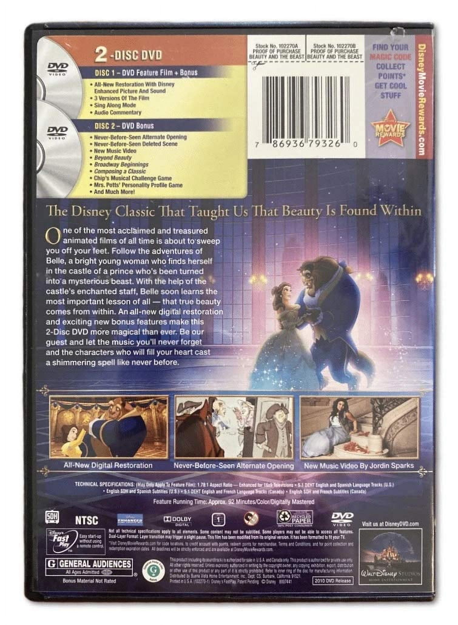 Beauty and the Beast 2-Disc Movie Collection (DVD) - Walmart.com