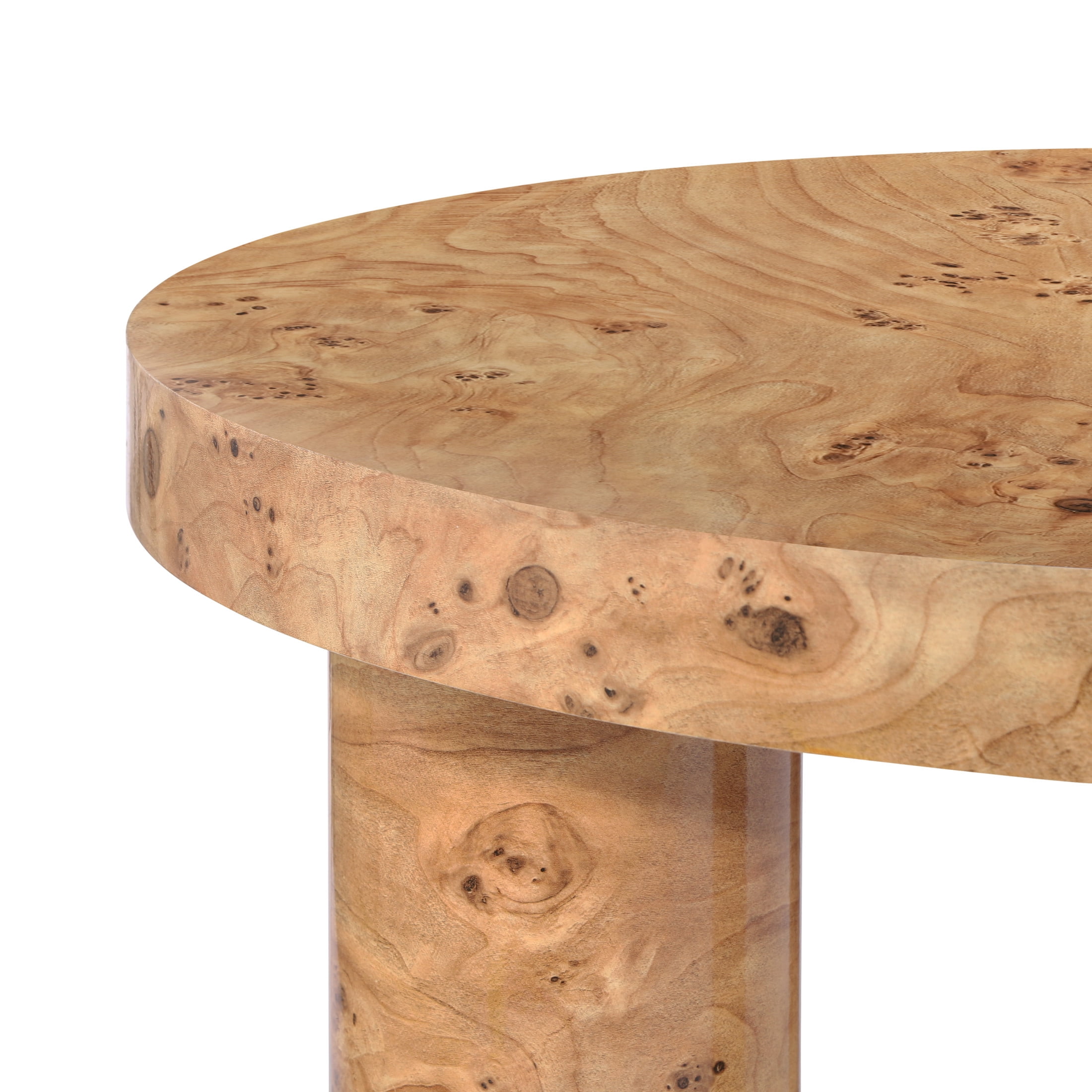 Christopher Knight Home 31.5" Round Coffee Table with Sculptural 3-Leg Base, Natural