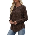 thumbnail image 6 of WIHOLL Sweatshirt for Women Crewneck Long Sleeve Shirts Curved Hem Lightweight Sweaters Fall Clothes, 6 of 10