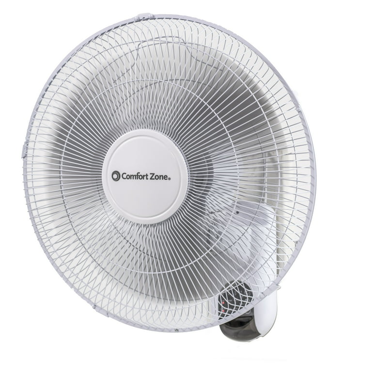 Comfort Zone 16 3-Speed Oscillating Wall Mount Fan with Remote