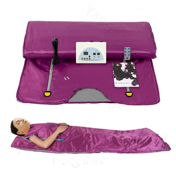 Sauna Blanket, 2 Zone Far Infrared Sauna Blanket Digital Controller Slimming Detox Spa Remote 650W 110V