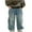 Blue, variant on Odeerbi 1-12 Years Kids Boys Jeans Cute Wide Leg Denim Pants Casual Cowboy Pants Comfortable Elastic Waistband Long Pants