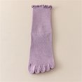 thumbnail image 6 of Ruffle Accent Toe Socks Breathable Fabric Sock for Casual Outfits and Long Hours Daily Wear Separated Toe Socks, 6 of 9