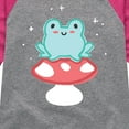 thumbnail image 3 of Instant Message - Frog On Mushroom - Toddler And Youth Girls Raglan Graphic T-Shirt, 3 of 6