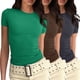 thumbnail image 1 of Camiseta básica de manga corta ajustada para mujer: camiseta de poliéster ajustada, top informal de verano, tallas S-XXL, estampado floral, apta para múltiples ocasiones, 1 of 6