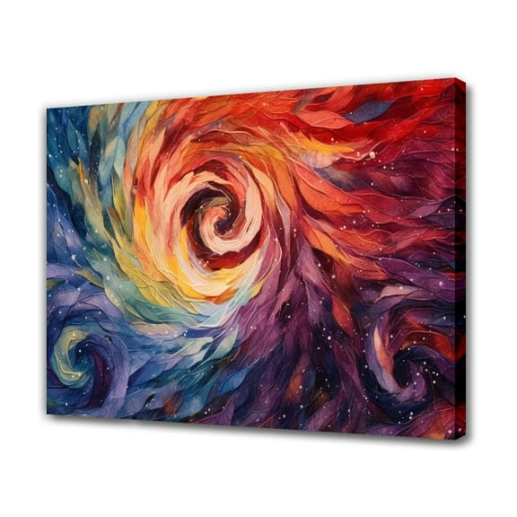A Painting Of A Spiral With A Blue And Orange Swirl In The Center Canvas Poster Bedroom Decor Sports Landscape Office Room Decor Gift,Frame-style,12x18inch(30x45cm)