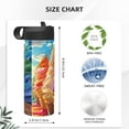 thumbnail image 4 of KLL Rainbow Melting Ice Cream Pattern 18OZ Water Bottle With Straw,Stainless Steel Sports Water Cup Flask Sports Water Cup Flask Wide Mouth Travel Thermal Mug, 4 of 8